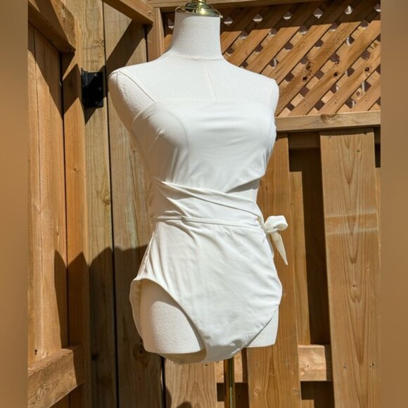 🆕 ZIMMERMANN 🧿 NWOT Separates Sculpt Scarf Tie One Piece, White - Sz 3 US8/10 - Picture 5 of 16